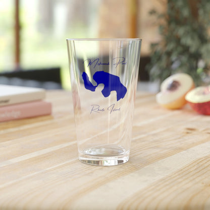 Rhode  Island  Mishnock  Pond  16oz  Pint  Glass  front  position  view  from  context-2  16oz.webp