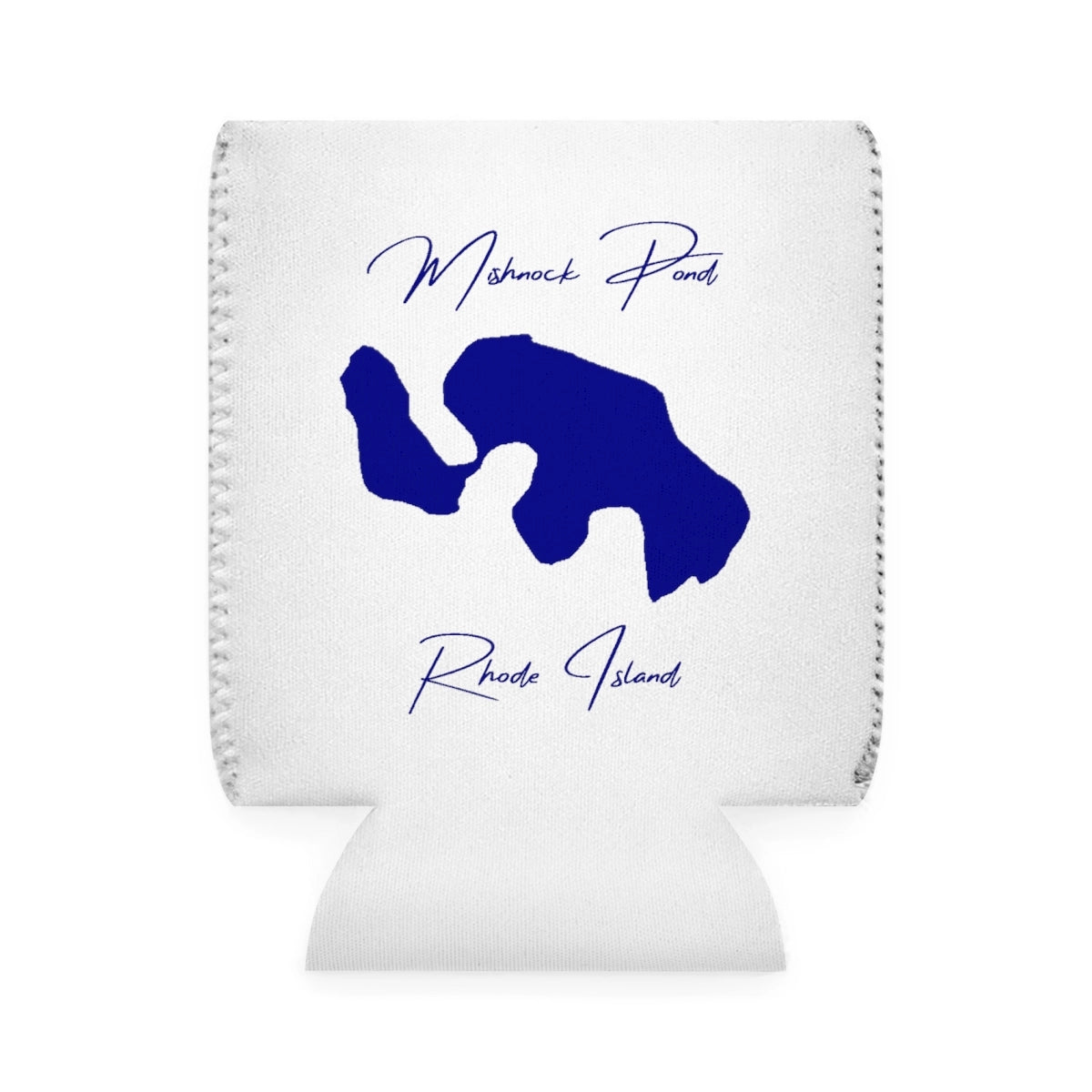 Rhode  Island  Mishnock  Pond  Can  Koozie  front  position  view  from  front-1  white.webp