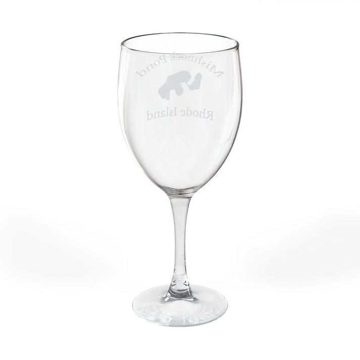 Rhode  Island  Mishnock  Pond  Engraved  Wine  Glass  other  position  view  from  back  10.5oz.webp