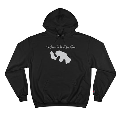 Rhode  Island  Mishnock  Pond  Hoodie  front  position  view  from  front  black.webp
