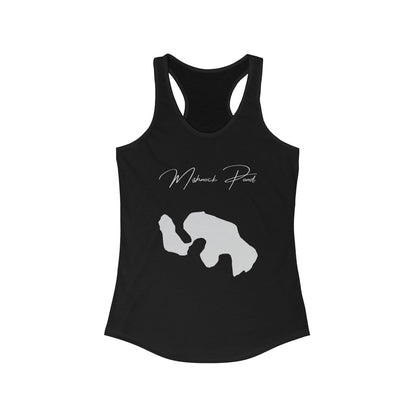 Rhode  Island  Mishnock  Pond  Racerback-Tank  front  position  view  from  front  solid  black.webp