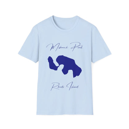 Rhode  Island  Mishnock  Pond  T-shirt  front  position  view  from  front  light  blue.webp