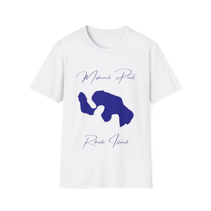 Rhode  Island  Mishnock  Pond  T-shirt  front  position  view  from  front  white.webp
