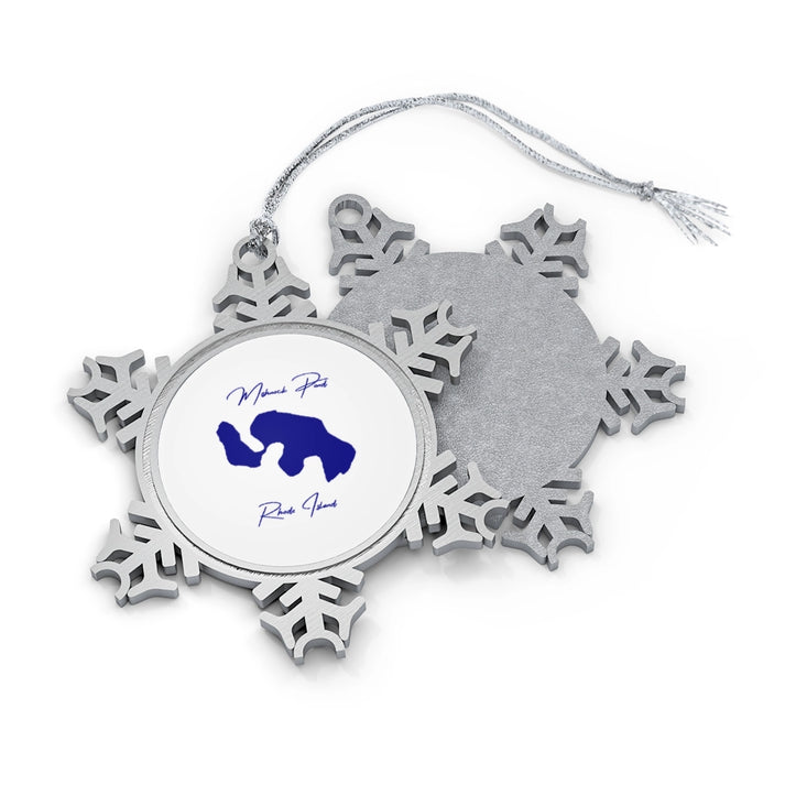 Rhode  Island  Mishnock  Pond  XMAS  Ornament  front  position  view  from  front-and-back  one  size.webp