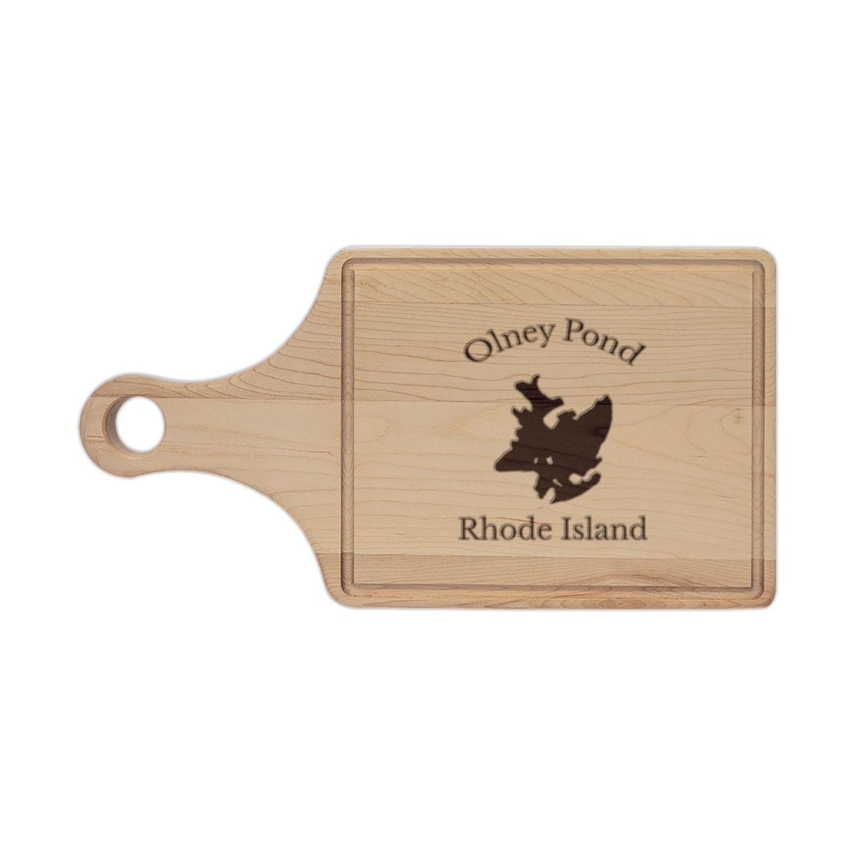 Rhode  Island  Olney  Pond  Engraved  Cutting  Board  front  position  view  from  front  maple.webp