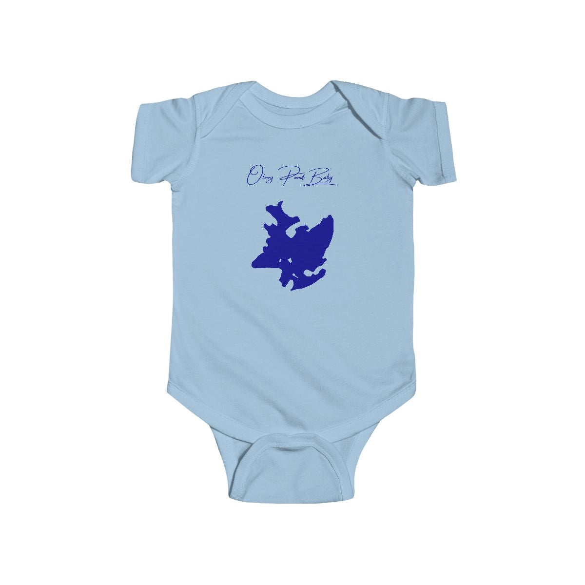 Rhode  Island  Olney  Pond  Onesie  front  position  view  from  front  light  blue.webp