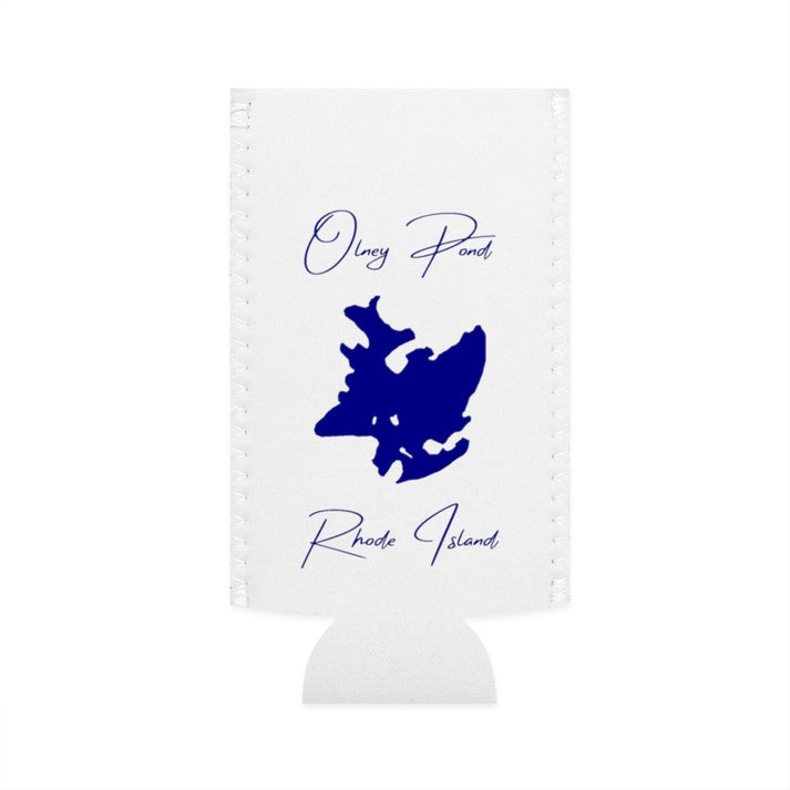 Rhode  Island  Olney  Pond  Slim  Can  Koozie  front  position  view  from  flat-front  white.webp