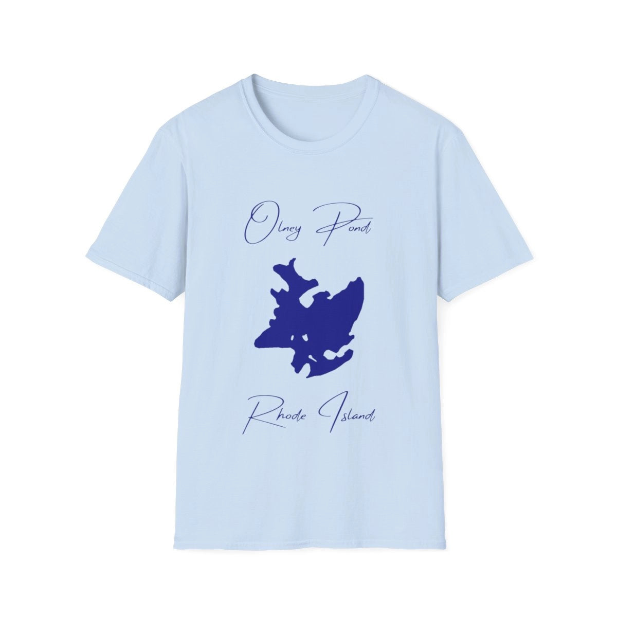 Rhode  Island  Olney  Pond  T-shirt  front  position  view  from  front  light  blue.webp