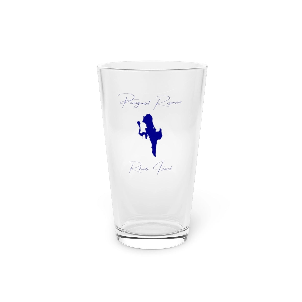 Rhode  Island  Ponaganset  Reservoir  16oz  Pint  Glass  front  position  view  from  front  16oz.webp