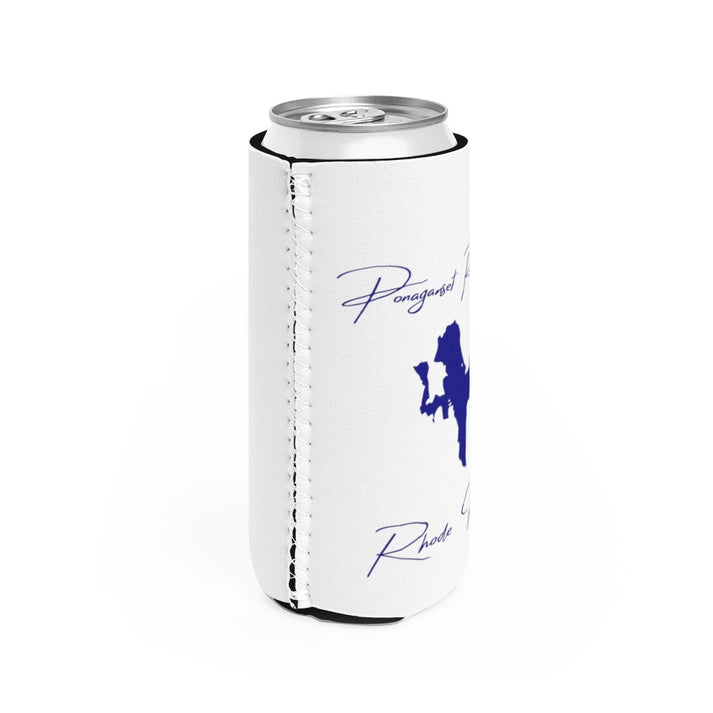 Rhode  Island  Ponaganset  Reservoir  Slim  Can  Koozie  all  position  view  from  right  white.webp