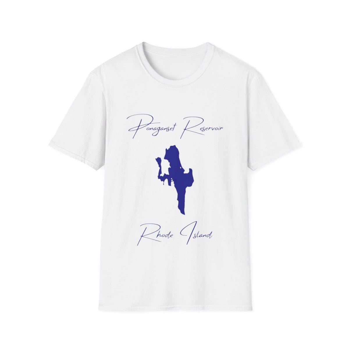 Rhode  Island  Ponaganset  Reservoir  T-shirt  front  position  view  from  front  white.webp