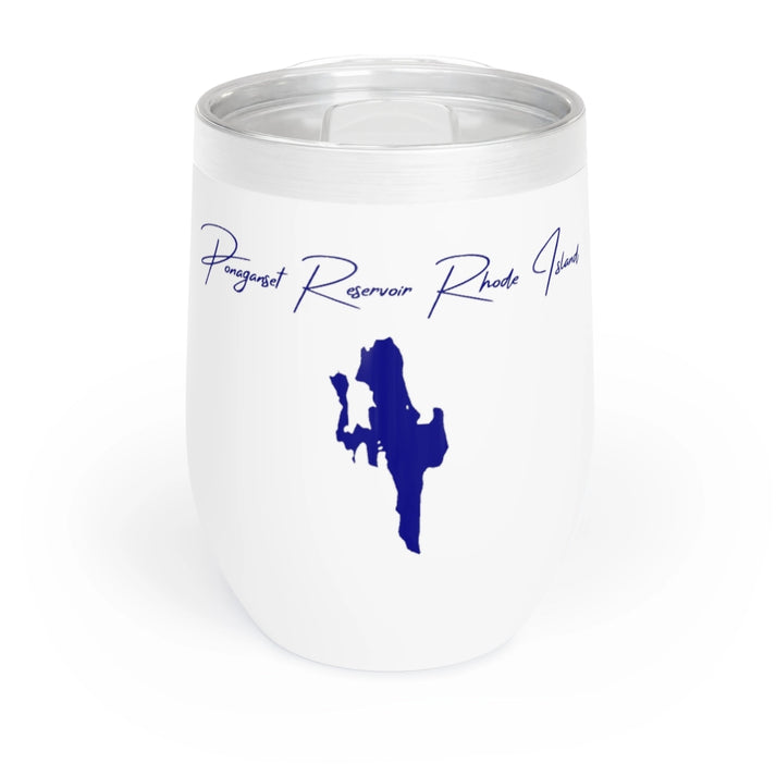 Rhode  Island  Ponaganset  Reservoir  Wine  Tumbler  front  position  view  from  front  white.webp