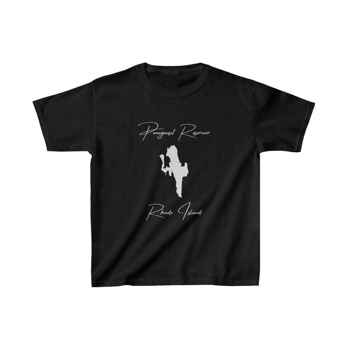 Rhode  Island  Ponaganset  Reservoir  Youth  T-shirt  front  position  view  from  front  black.webp