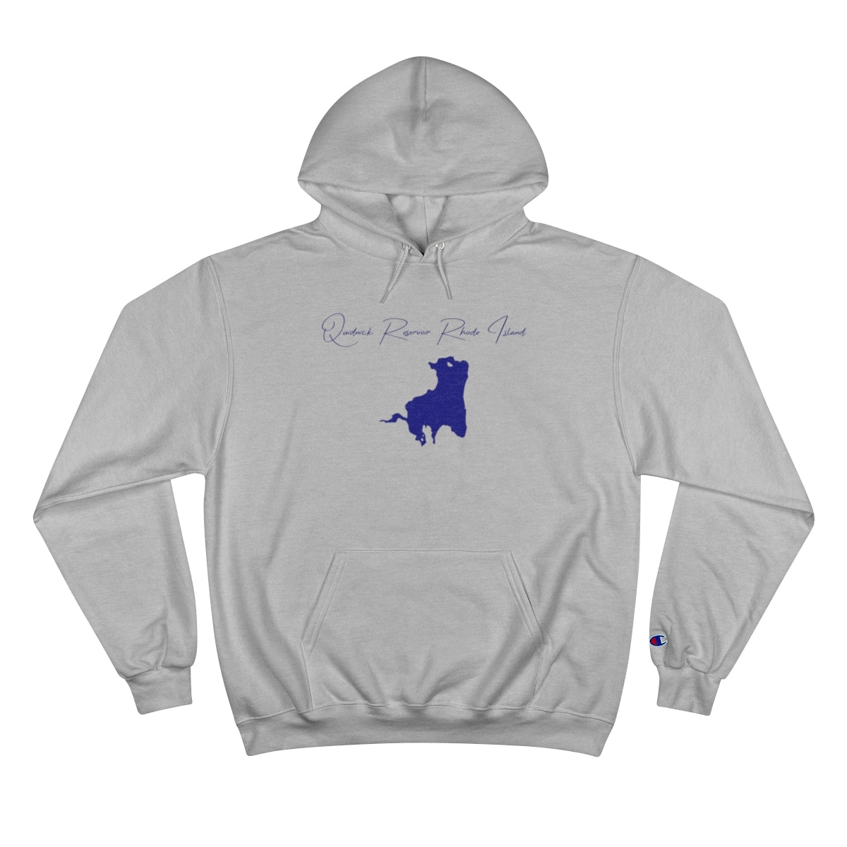 Rhode  Island  Quidnick  Reservoir  Hoodie  front  position  view  from  front  light  steel.webp