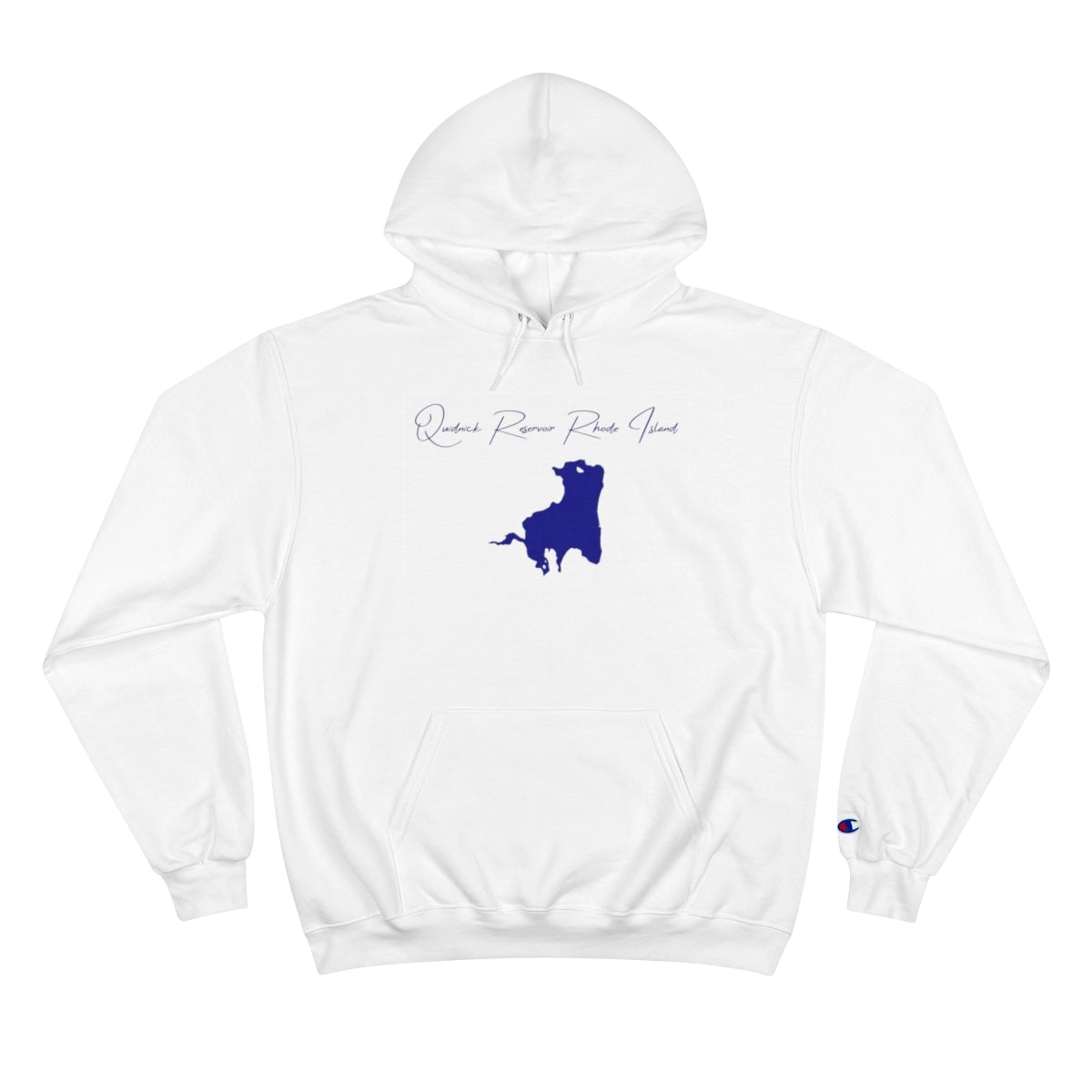Rhode  Island  Quidnick  Reservoir  Hoodie  front  position  view  from  front  white.webp