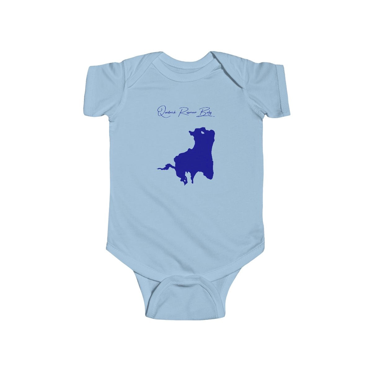 Rhode  Island  Quidnick  Reservoir  Onesie  front  position  view  from  front  light  blue.webp