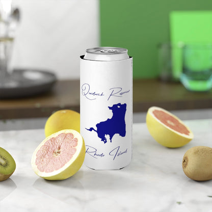 Rhode  Island  Quidnick  Reservoir  Slim  Can  Koozie  front  position  view  from  context-2  white.webp