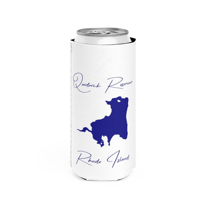 Rhode  Island  Quidnick  Reservoir  Slim  Can  Koozie  front  position  view  from  front  white.webp