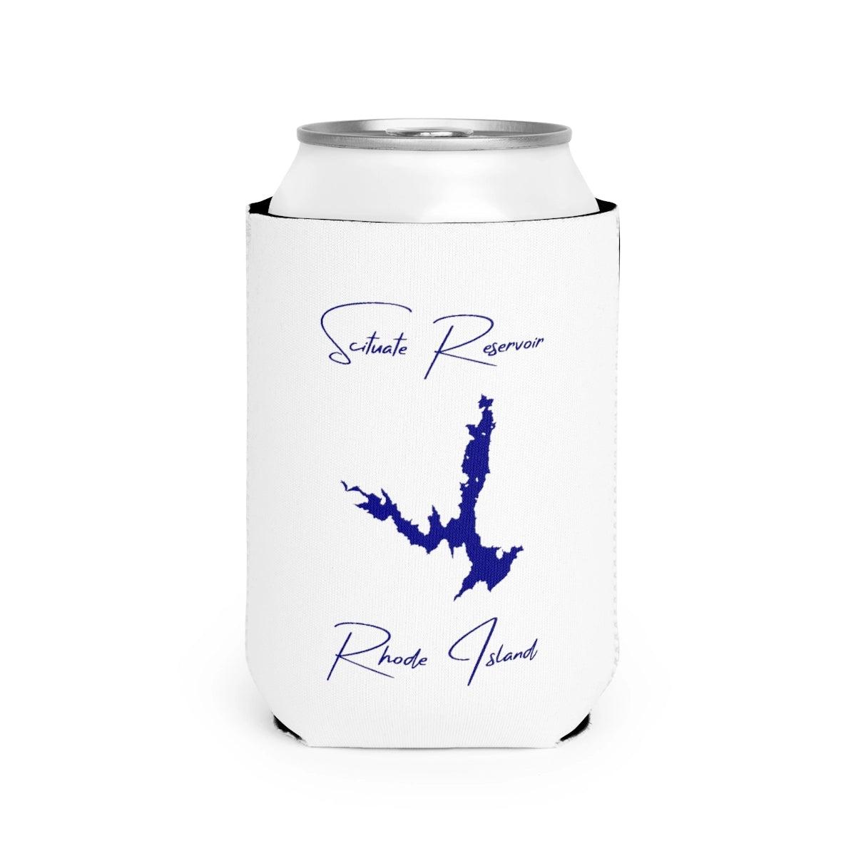 Rhode  Island  Scituate  Reservoir  Can  Koozie  front  position  view  from  front-2  white.webp