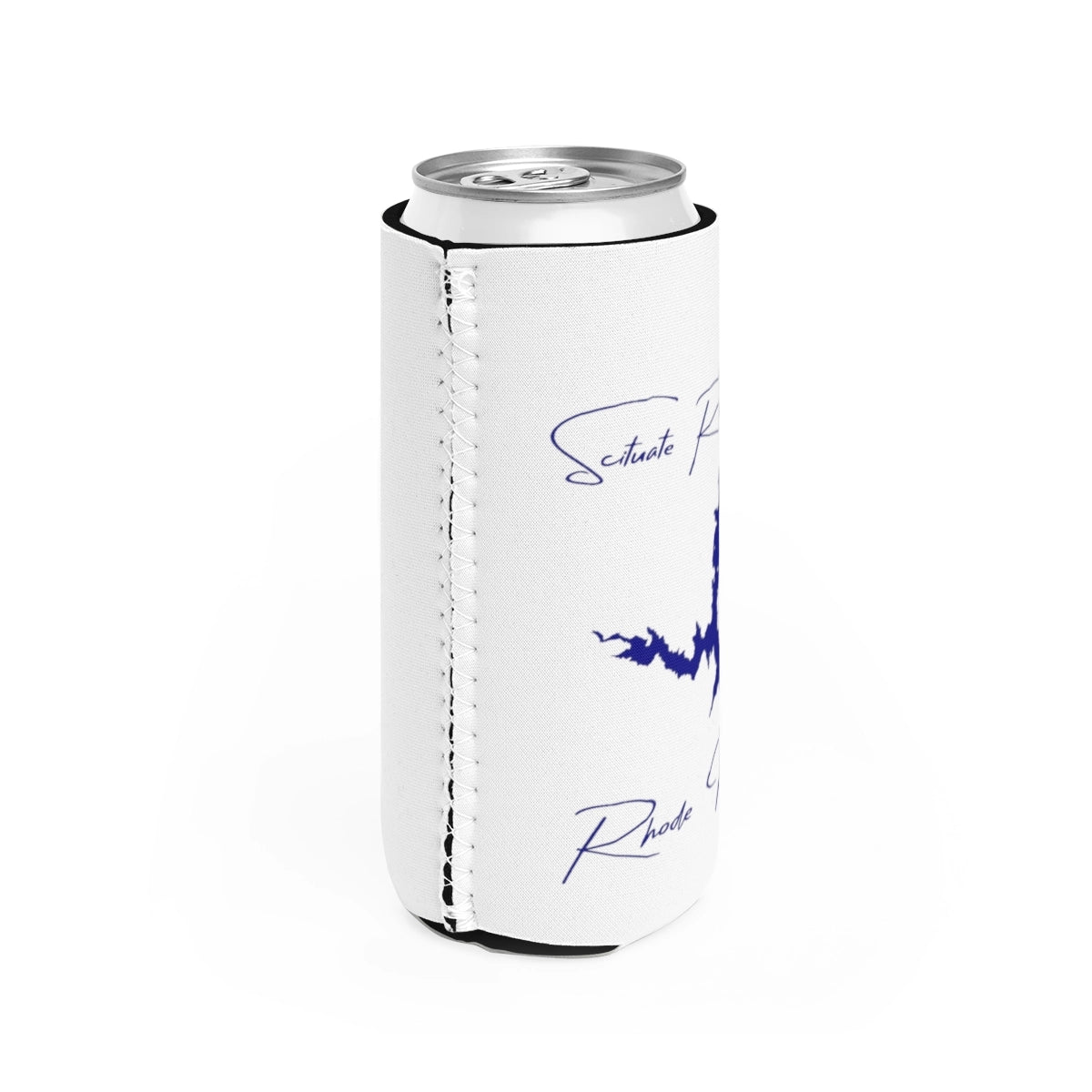 Rhode  Island  Scituate  Reservoir  Slim  Can  Koozie  all  position  view  from  right  white.webp