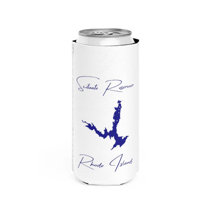 Rhode  Island  Scituate  Reservoir  Slim  Can  Koozie  front  position  view  from  front  white.webp