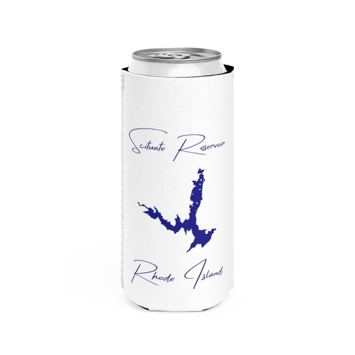 Rhode  Island  Scituate  Reservoir  Slim  Can  Koozie  front  position  view  from  front  white.webp
