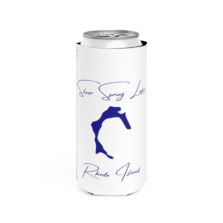 Rhode  Island  Silver  Spring  Lake  Slim  Can  Koozie  front  position  view  from  front  white.webp