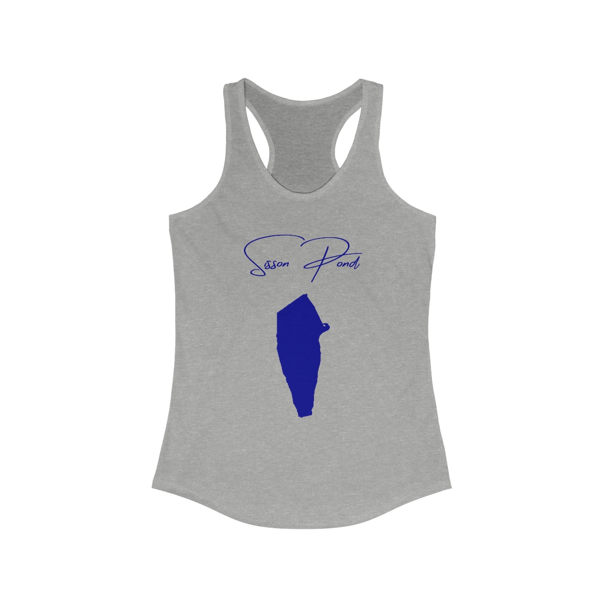 Rhode  Island  Sisson  Pond  Racerback-Tank  front  position  view  from  front  heather  grey.webp