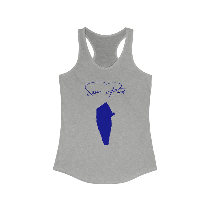Rhode  Island  Sisson  Pond  Racerback-Tank  front  position  view  from  front  heather  grey.webp