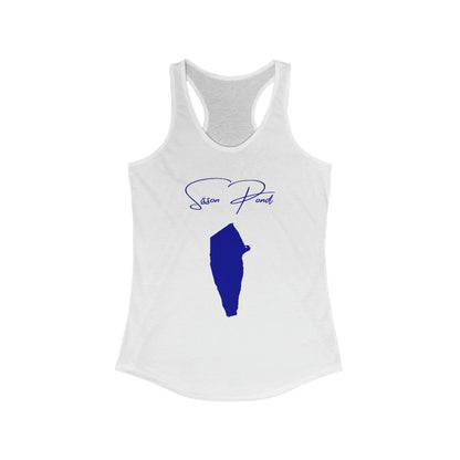 Rhode  Island  Sisson  Pond  Racerback-Tank  front  position  view  from  front  solid  white.webp