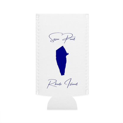 Rhode  Island  Sisson  Pond  Slim  Can  Koozie  front  position  view  from  flat-front  white.webp