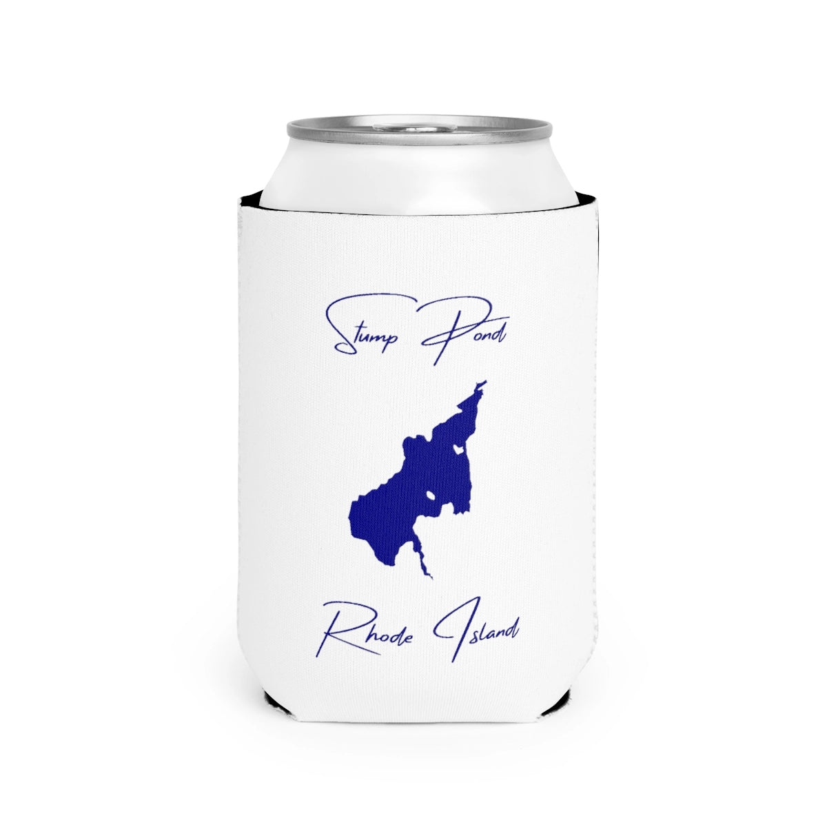 Rhode  Island  Stump  Pond  Can  Koozie  front  position  view  from  front-2  white.webp
