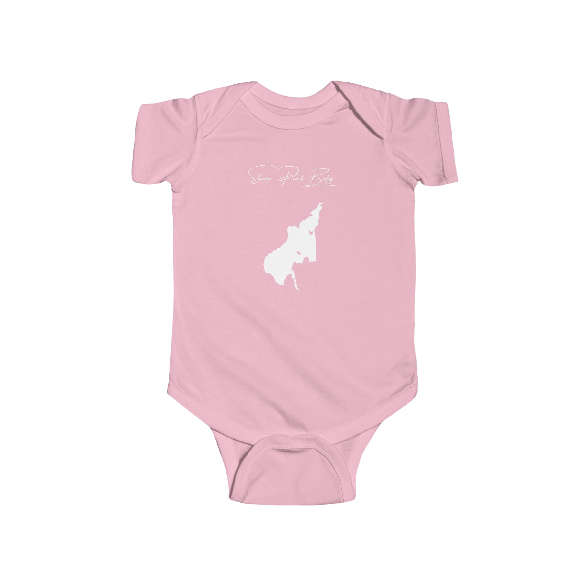 Rhode  Island  Stump  Pond  Onesie  front  position  view  from  front  pink.webp