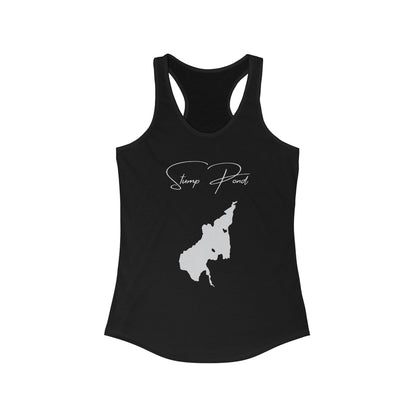 Rhode  Island  Stump  Pond  Racerback-Tank  front  position  view  from  front  solid  black.webp