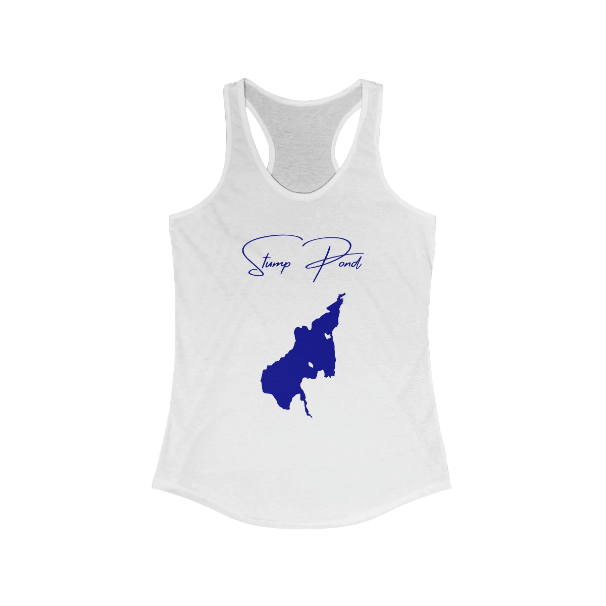 Rhode  Island  Stump  Pond  Racerback-Tank  front  position  view  from  front  solid  white.webp