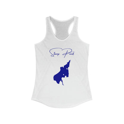 Rhode  Island  Stump  Pond  Racerback-Tank  front  position  view  from  front  solid  white.webp