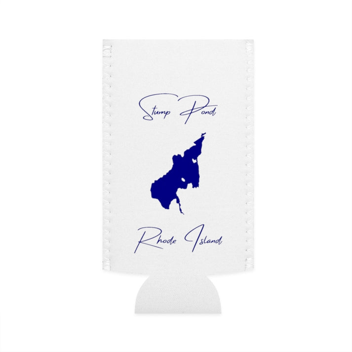 Rhode  Island  Stump  Pond  Slim  Can  Koozie  front  position  view  from  flat-front  white.webp