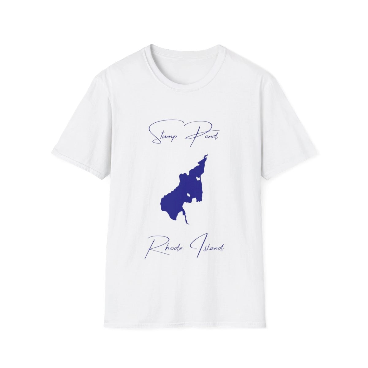 Rhode  Island  Stump  Pond  T-shirt  front  position  view  from  front  white.webp