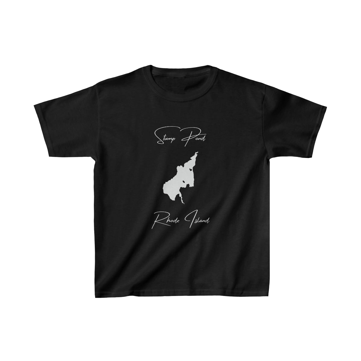 Rhode  Island  Stump  Pond  Youth  T-shirt  front  position  view  from  front  black.webp