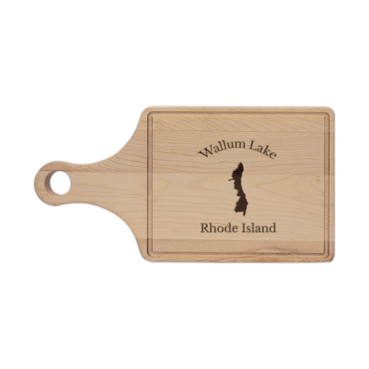 Rhode  Island  Wallum  Lake  Engraved  Cutting  Board  front  position  view  from  front  maple.webp
