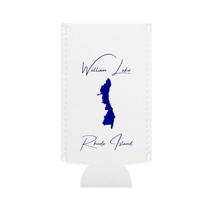 Rhode  Island  Wallum  Lake  Slim  Can  Koozie  front  position  view  from  flat-front  white.webp