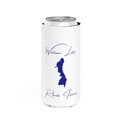 Rhode  Island  Wallum  Lake  Slim  Can  Koozie  front  position  view  from  front  white.webp