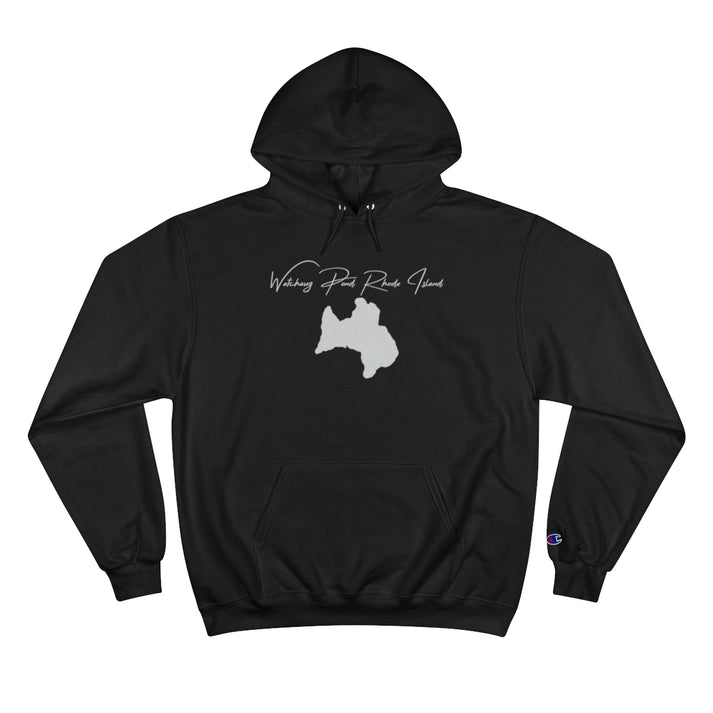 Rhode  Island  Watchaug  Pond  Hoodie  front  position  view  from  front  black.webp