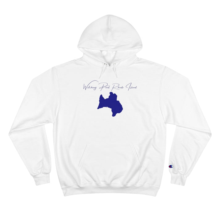 Rhode  Island  Watchaug  Pond  Hoodie  front  position  view  from  front  white.webp