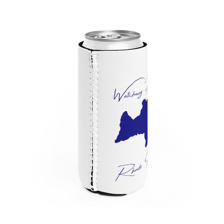 Rhode  Island  Watchaug  Pond  Slim  Can  Koozie  all  position  view  from  right  white.webp