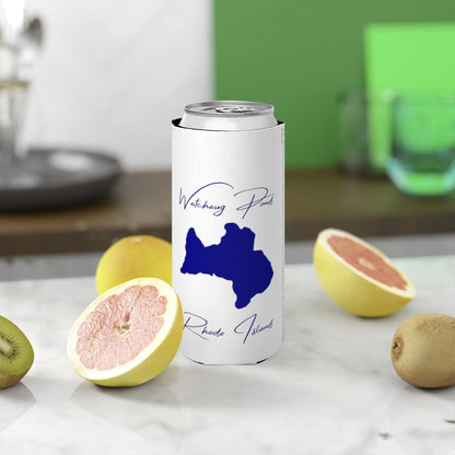 Rhode  Island  Watchaug  Pond  Slim  Can  Koozie  front  position  view  from  context-2  white.webp