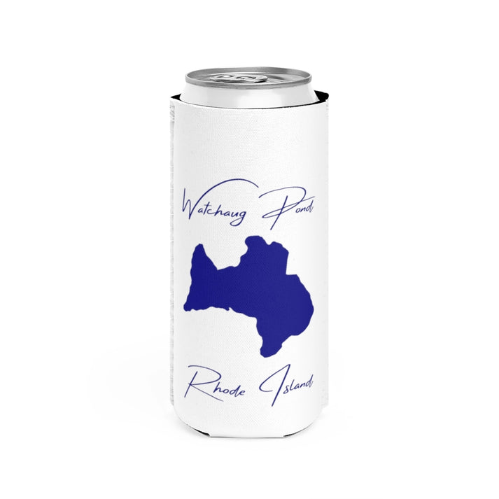 Rhode  Island  Watchaug  Pond  Slim  Can  Koozie  front  position  view  from  front  white.webp