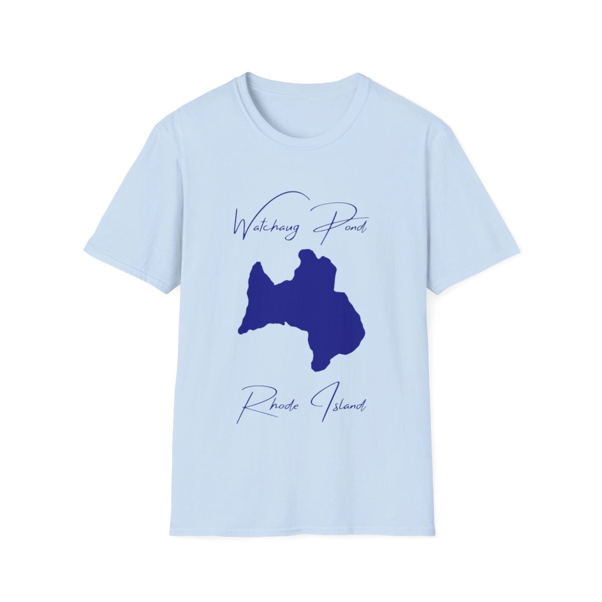Rhode  Island  Watchaug  Pond  T-shirt  front  position  view  from  front  light  blue.webp