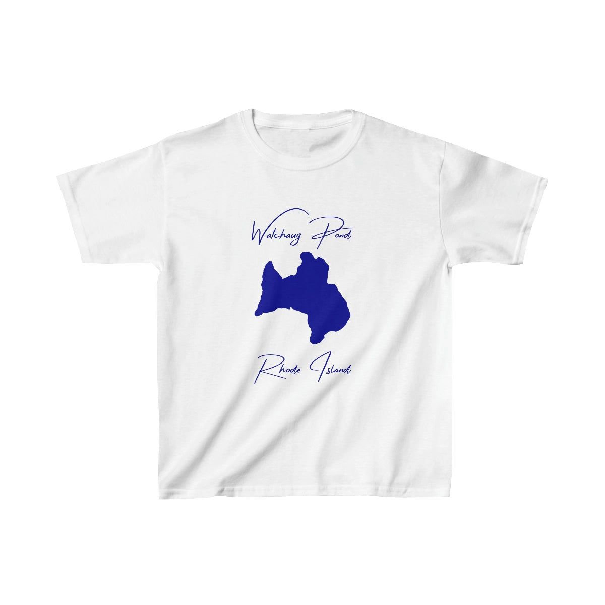 Rhode  Island  Watchaug  Pond  Youth  T-shirt  front  position  view  from  front  white.webp
