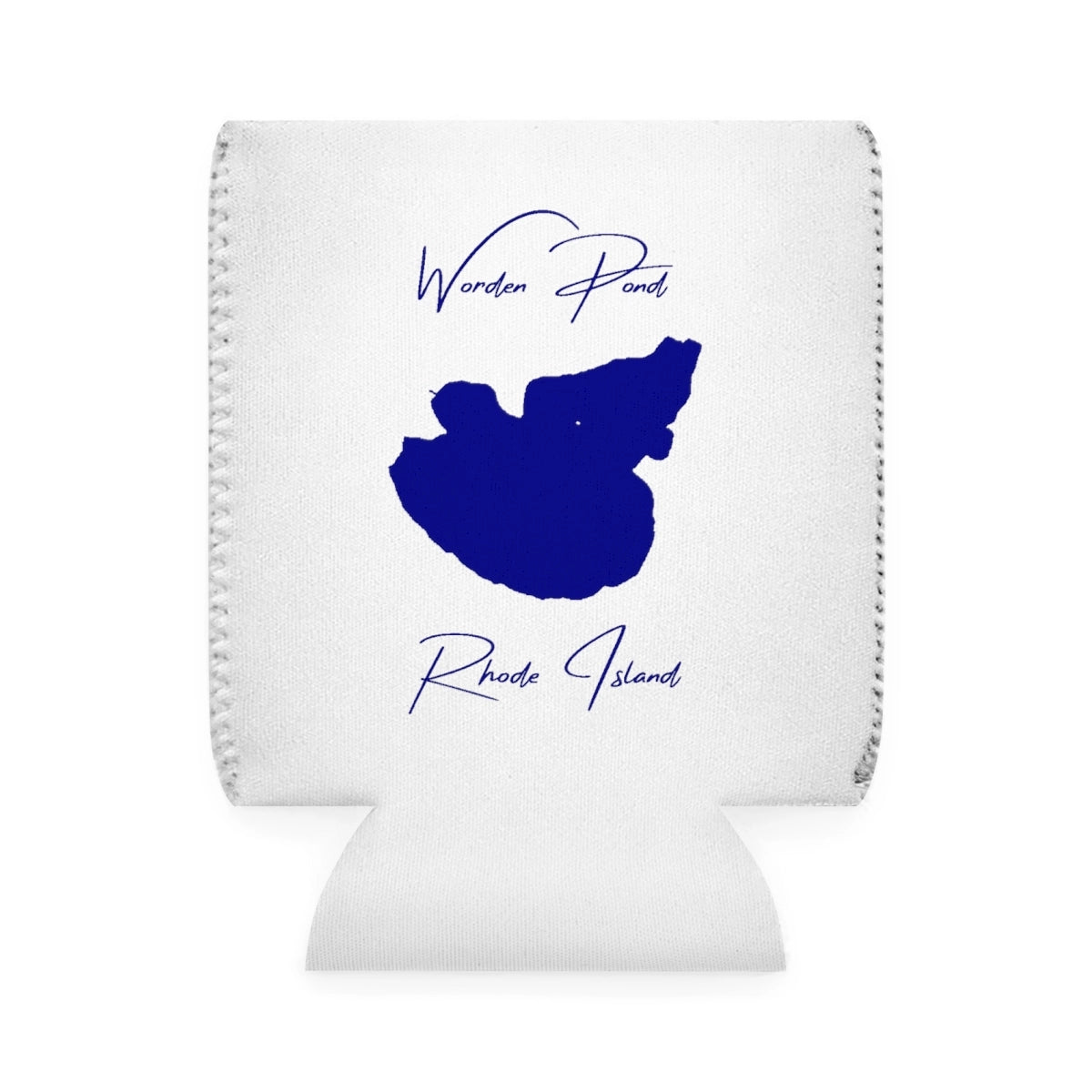 Rhode  Island  Worden  Pond  Can  Koozie  front  position  view  from  front-1  white.webp